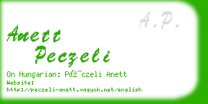 anett peczeli business card